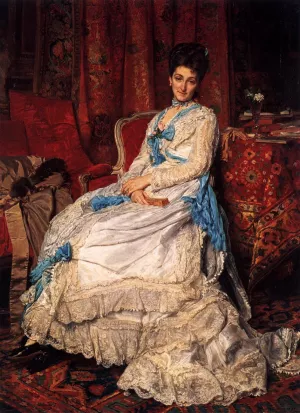 Portrait of Marquesa de Manzanedo by Jean-Louis Ernest Meissonier Oil Painting