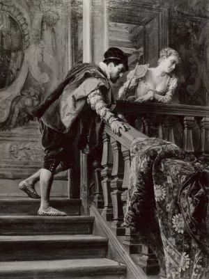 Sur l'Escalier by Jean-Louis Ernest Meissonier Oil Painting