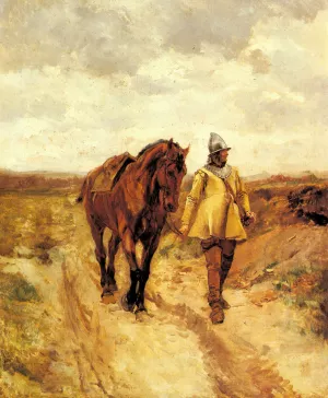 Un Homme d'armes et son cheval by Jean-Louis Ernest Meissonier Oil Painting