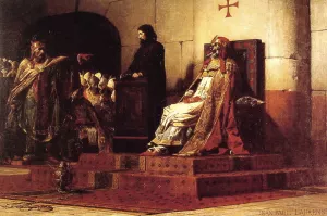 Le Pape Formose et Etienne VII by Jean-Paul Laurens Oil Painting