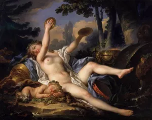 Reclining Bacchante Playing the Cymbals by Jean-Simon Berthelemy Oil Painting