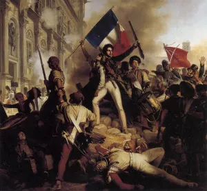 The Battle for the Town Hall, 28 July 1830 by Jean-Victor Schnetz Oil Painting