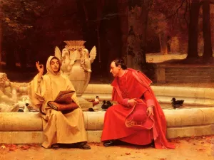 A Fine Point by Jehan Georges Vibert Oil Painting
