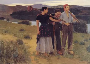 Vuelta del Campo by Joan Llimona I Bruguera Oil Painting