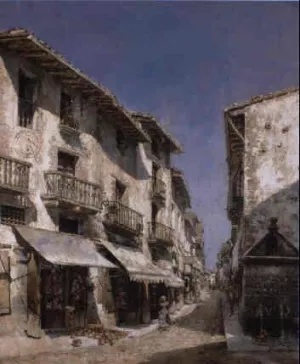 Calle de Pueblo by Joan Roig i Sole Oil Painting