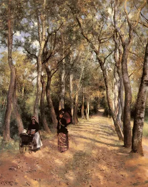 A Woodland Path In Haut Meudon by Johan Ericson Oil Painting