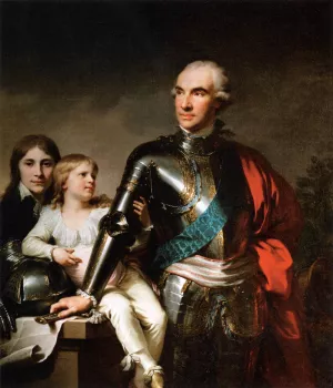 Count Stanislas Felix Potocki and His Two Sons by Johann Baptist Ii Lampi Oil Painting