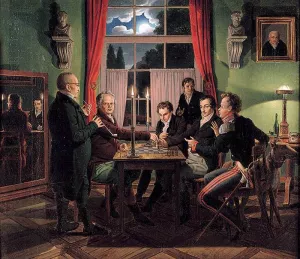 Chess Players by Johann Erdmann Hummel Oil Painting