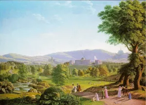 Schloss Wilhelmshoehe with the Habichtswald by Johann Erdmann Hummel Oil Painting
