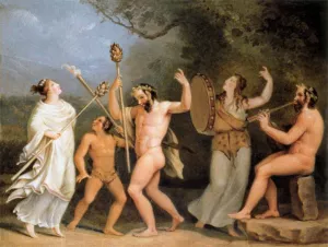 Dance of the Fauns and the Meneads by Johann Heinrich Wilhelm Tischbein Oil Painting