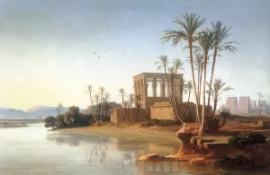 The Ruins at Philae, Egypt by Johann Jakob Frey Oil Painting