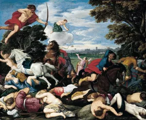 The Death of Niobe's Children by Johann Koenig Oil Painting