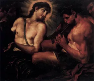 Apollo, Pan, and Marsyas by Johann Karl Loth Oil Painting