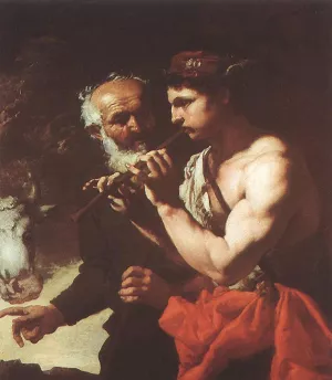 Mercury Piping to Argus by Johann Karl Loth Oil Painting