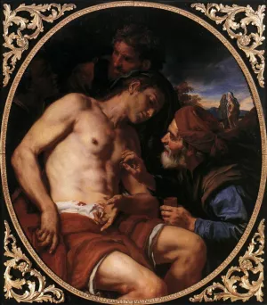 The Good Samaritane by Johann Karl Loth Oil Painting