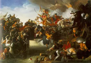The Attack of Zrinyi by Johann Peter Krafft Oil Painting