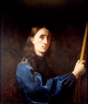 Self-Portrait in a Blue Coat with Cuirass by Johann Ulrich Mayr Oil Painting