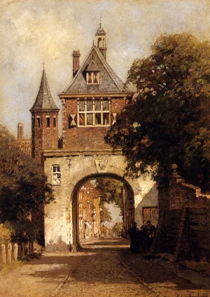 A City Gate by Johannes Christiaan Karel Klinkenberg Oil Painting