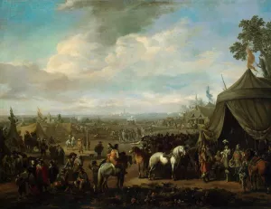 Flemish Town Sieged by the Spanish Soldiers by Johannes Lingelbach Oil Painting