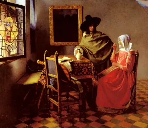 The Glass Of Wine Oil painting by Johannes Vermeer