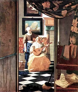 The Love Letter by Johannes Vermeer Oil Painting