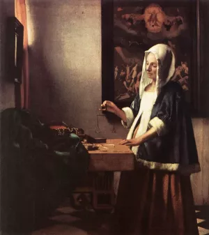 Woman Holding a Balance by Johannes Vermeer Oil Painting