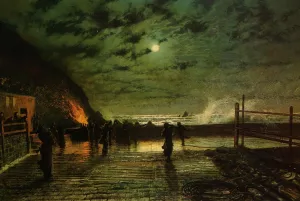 In Peril by John Atkinson Grimshaw Oil Painting