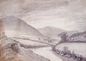 The Dovy Near Pont Finant, Dynas Mawddwy by John Baptist Malchair Oil Painting