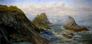 A Coastal Landscape Oil painting by John Edward Brett
