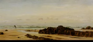 Bude On The Cornish Coast by John Edward Brett Oil Painting