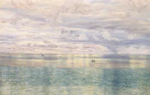 The Sicilian Sea, From the Taormina Cliffs by John Edward Brett Oil Painting