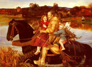 A Dream of the Past - Sir Isumbras at the Ford Oil painting by John Everett Millais