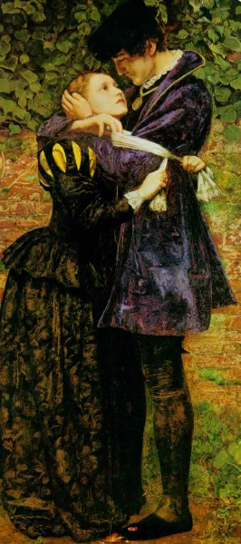 A Huguenot, on St. Bartholomew's Day Refusing to Shield Himself from Danger by Wearing the Roman Catholic Badge Oil painting by John Everett Millais