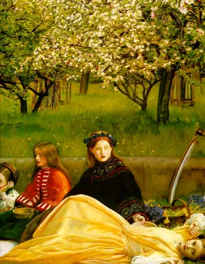 Apple Blossoms Spring Detail I by John Everett Millais Oil Painting