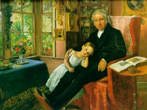 James Wyatt and His Granddaughter Mary by John Everett Millais Oil Painting
