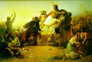 Pizarro Seizing the Inca of Peru by John Everett Millais Oil Painting