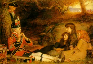 The Piper by John Everett Millais Oil Painting