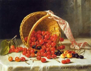 A Basket of Cherries by John F. Francis Oil Painting