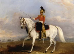 An Officer of the Dragoon Guards by John Ferneley Jr. Oil Painting
