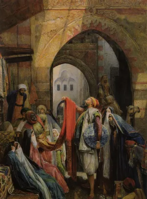 A Cairo Bazaar - The Della 'l' by John Frederick Lewis Oil Painting