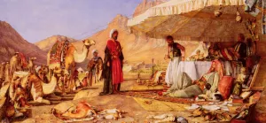 A Frank Encampment In The Desert Of Mount Sinai by John Frederick Lewis Oil Painting