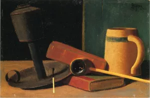 Still Life with Pipe and Mug by John Frederick Peto Oil Painting