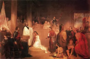 The Baptism of Pocahontas by John Gadsby Chapman Oil Painting