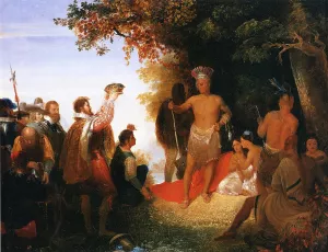 The Coronation of Powhatan by John Gadsby Chapman Oil Painting