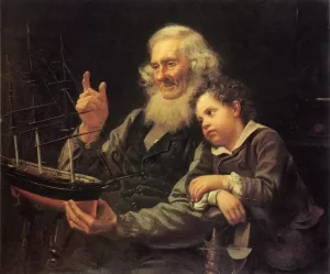 A Story of the Sea by John George Brown Oil Painting