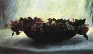 Bowl of Flowers by John La Farge Oil Painting