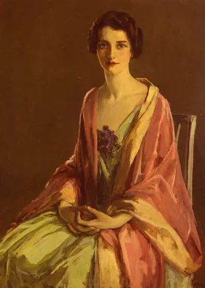 Portrait of Miss Julia McGuire by John Lavery Oil Painting