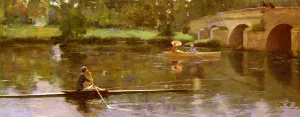 The Bridge At Grez by John Lavery Oil Painting