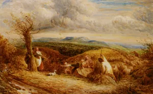 Haymakers by John Linnell Oil Painting