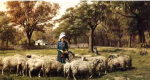 A Shepherdess by John Martin Tracy Oil Painting